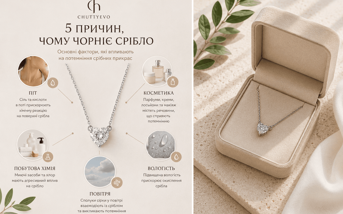 Чому срібло темніє - інфографіка