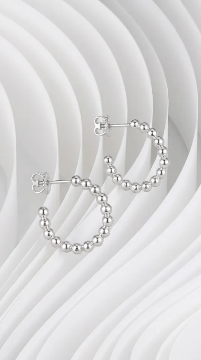 Сережки "Silver beads" – обкладинка - купуйте на Chuttyevo!